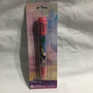 Disney 8 color ink pen Disney Princes graphic pink.6-1/2”L. X 2”W.